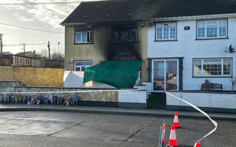 December 7, 2025: The house in Castleview Park, Edenderry, Co. Offaly, the day after it was set on fire. (RollingNews.ie)