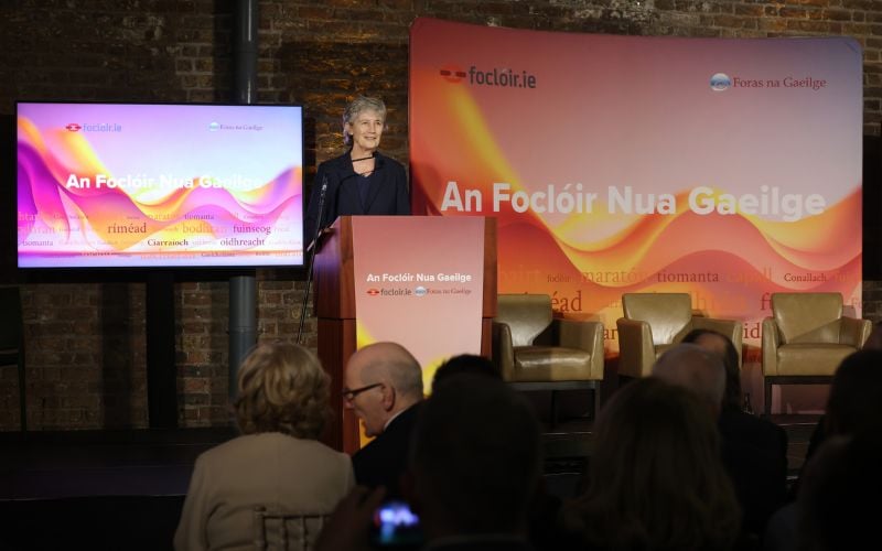 December 9, 2025: President of Ireland Catherine Connolly at the launch of An Foclóir Nua Gaeilge, the New Irish Dictionary. December 9, 2025: President of Ireland Catherine Connolly at the launch of An Foclóir Nua Gaeilge, the New Irish Dictionary.