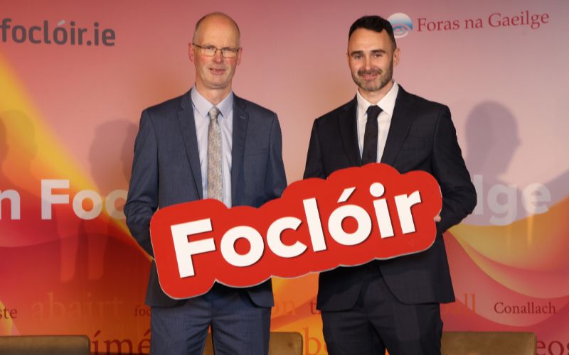 December 9, 2025: Pádraig Ó Mianáin and Cormac Breathnach at the launch of An Foclóir Nua Gaeilge, The New Irish Dictionary. December 9, 2025: Pádraig Ó Mianáin and Cormac Breathnach at the launch of An Foclóir Nua Gaeilge, The New Irish Dictionary.