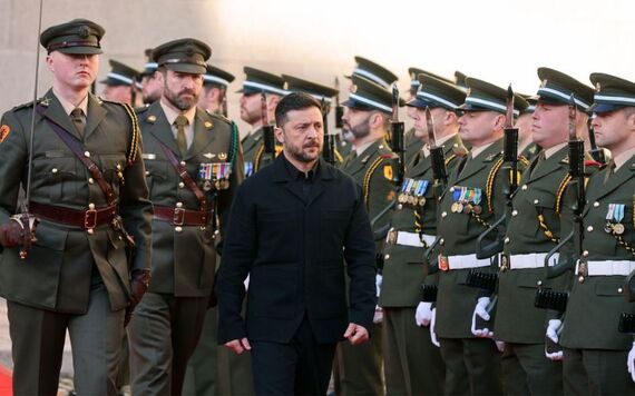 President Volodymyr Zelenskyy inspecting the guard.