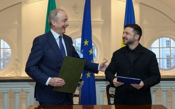 Taoiseach Micheál Martin and President Volodymyr Zelenskyy.