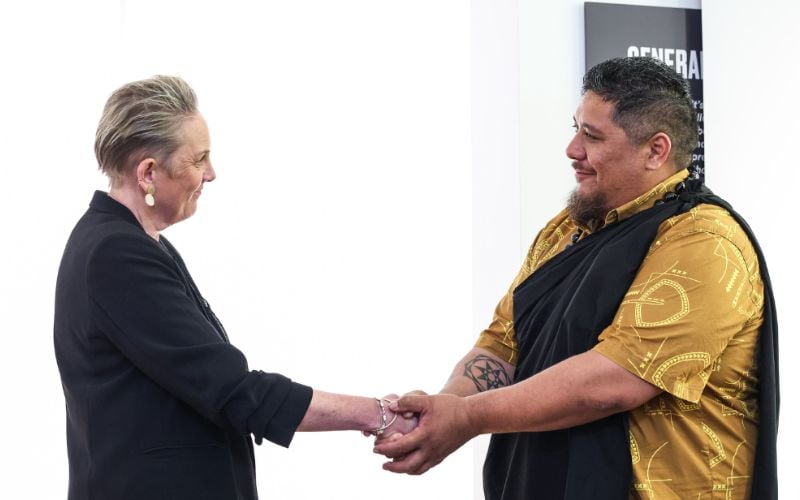 Kathryn Thomson, Chief Executive National Museums NI; Kuike Kamakea-Ohelo. (National Museums NI) Kathryn Thomson, Chief Executive National Museums NI; Kuike Kamakea-Ohelo. (National Museums NI)