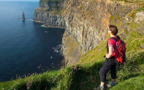Taking in the air at the Cliffs of Moher, County Clare. Taking in the air at the Cliffs of Moher, County Clare.