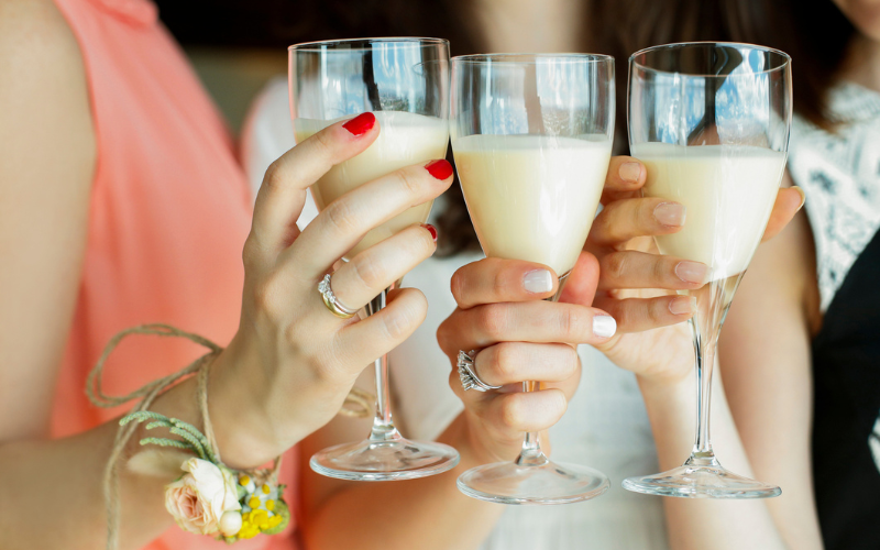 Making a toast with Irish Cream 