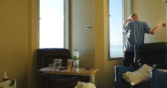 Éanna Mac Cana in hospital in Belfast. TG4