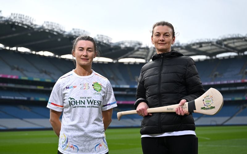 Galway camogie player Aoife Donohue with her mother Carmel at Croke Park in advance of the John West Féile 2025 finals, which will mark 10 years of sponsorship by the company of the competition. (David Fitzgerald/Sportsfile) Galway camogie player Aoife Donohue with her mother Carmel at Croke Park in advance of the John West Féile 2025 finals, which will mark 10 years of sponsorship by the company of the competition. (David Fitzgerald/Sportsfile)