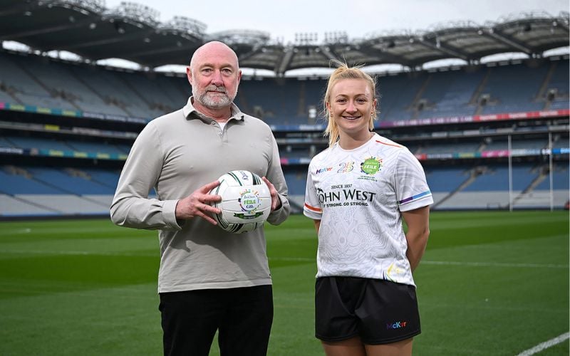 John West Féile 2025 Ambassador, inter-county ladies’ football star Carla Rowe, Dublin, with her father Shay Rowe at Croke Park in advance of the John West Féile 2025 finals. (David Fitzgerald / Sportsfile) John West Féile 2025 Ambassador, inter-county ladies’ football star Carla Rowe, Dublin, with her father Shay Rowe at Croke Park in advance of the John West Féile 2025 finals. (David Fitzgerald / Sportsfile)