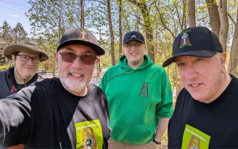 April 27, 2025: Researchers at Northwood Cemetery on the day ground penetrating radar found the anomaly that indicated the first remains of the Irish railroad crew. April 27, 2025: Researchers at Northwood Cemetery on the day ground penetrating radar found the anomaly that indicated the first remains of the Irish railroad crew.