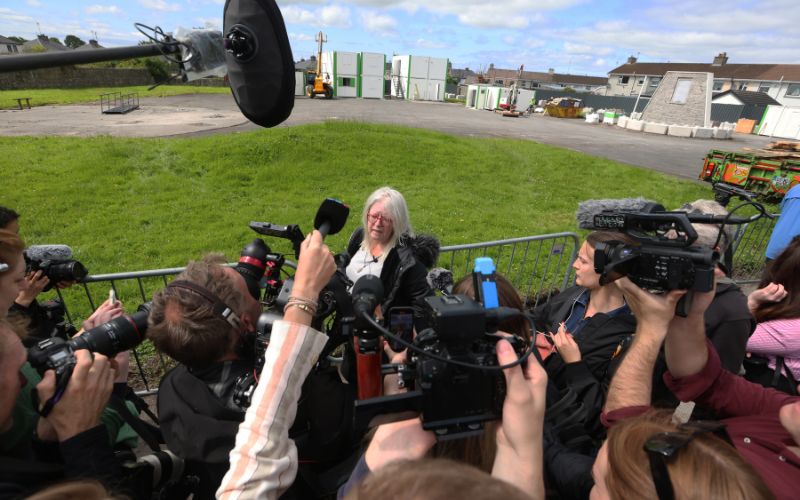 July 7, 2025: Dublin woman Anna Corrigan, who believes her two brothers might be buried at the site, speaks to media in Tuam. (RollingNews.ie) July 7, 2025: Dublin woman Anna Corrigan, who believes her two brothers might be buried at the site, speaks to media in Tuam. (RollingNews.ie)