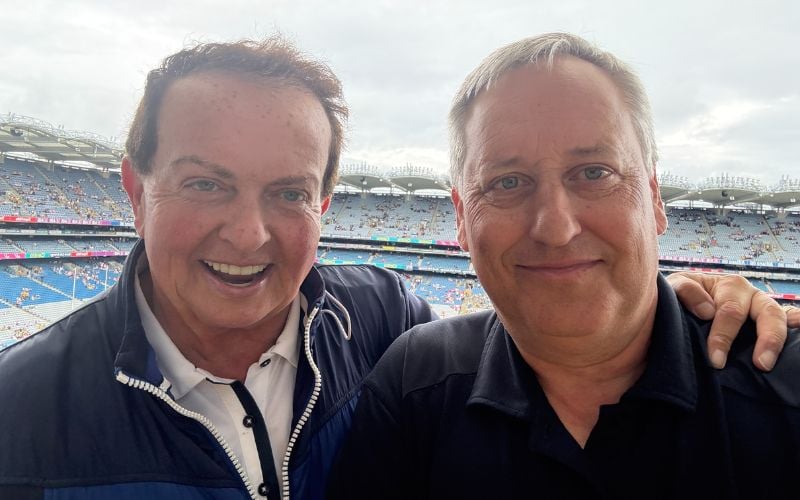 RTÉ's Gaelic games correspondent Marty Morrissey (L) and Len Clark. RTÉ's Gaelic games correspondent Marty Morrissey (L) and Len Clark.