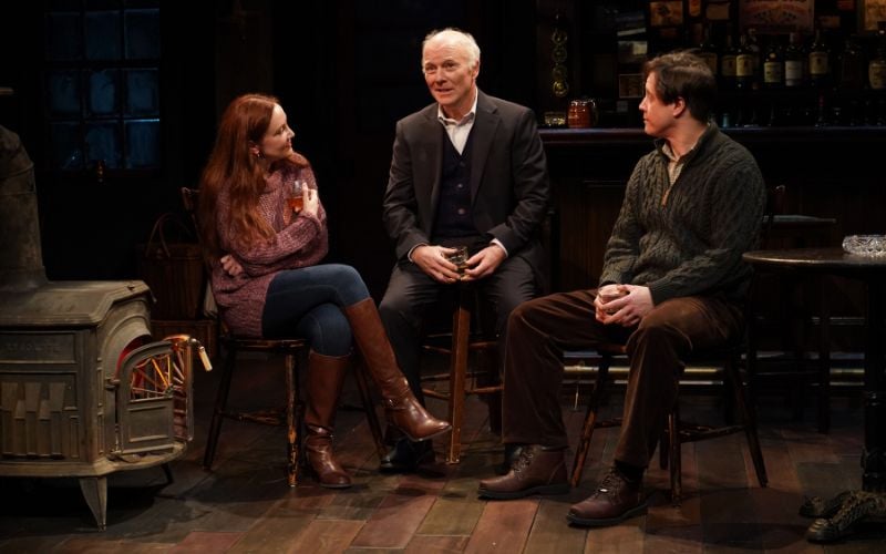 Sarah Street, Dan Butler, and Johnny Hopkins in Irish Rep's 2025 production of "The Weir." (Carol Rosegg) Sarah Street, Dan Butler, and Johnny Hopkins in Irish Rep's 2025 production of "The Weir." (Carol Rosegg)