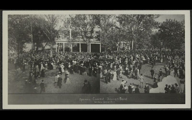 Opening Concert, Sousa’s Band. Photograph from early 20th century taken at Willow Grove Park near where the Carolan family lived a half century before. (Library of Congress) Opening Concert, Sousa’s Band. Photograph from early 20th century taken at Willow Grove Park near where the Carolan family lived a half century before. (Library of Congress)