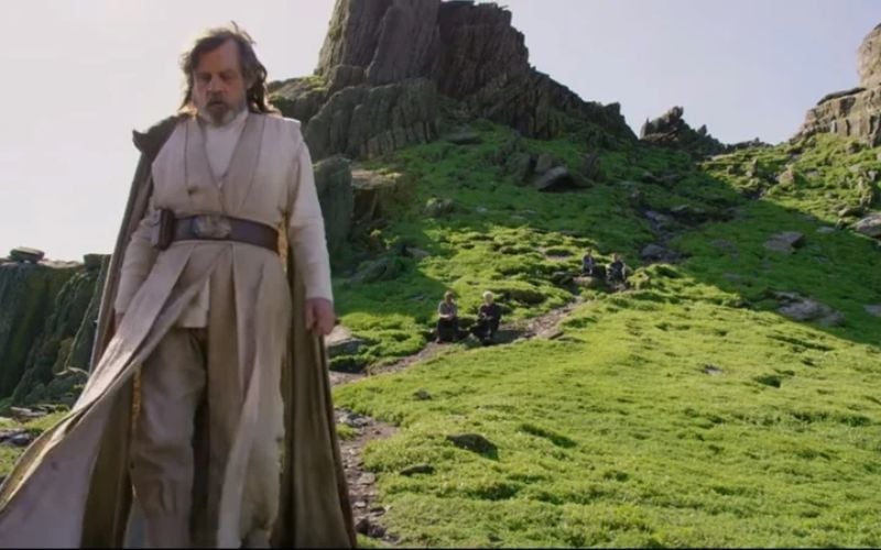 Mark Hamill as Luke Skywalker in "Star Wars: The Force Awakens" on Skellig Michael. Mark Hamill as Luke Skywalker in "Star Wars: The Force Awakens" on Skellig Michael.
