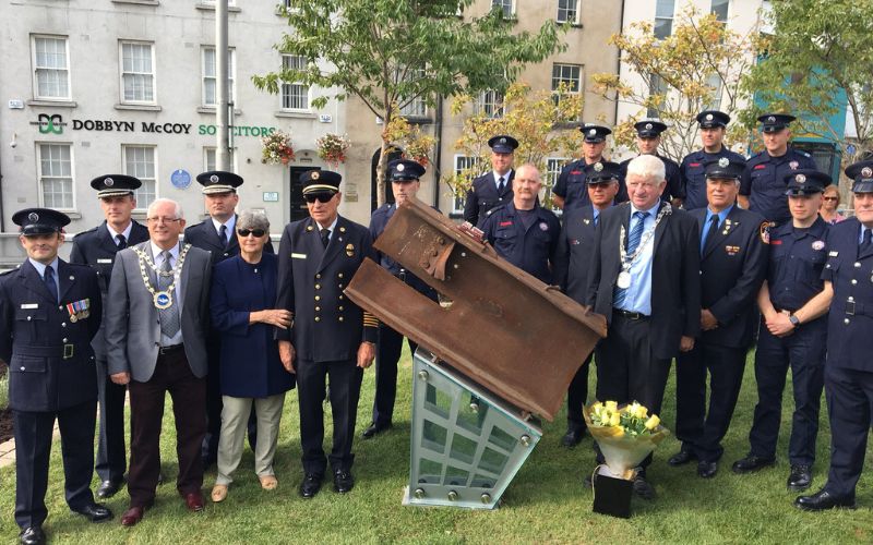 The unveiling of the 9/11 memorial in Waterford in September 2018. The unveiling of the 9/11 memorial in Waterford in September 2018.