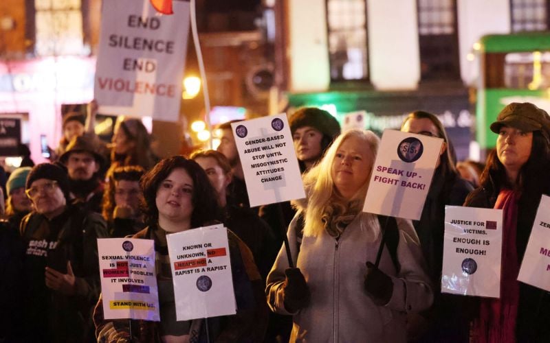 Women at a protest outside City Hall to the DPP office over the handling of the Nikita Hand/ Conor McGregor case. Women at a protest outside City Hall to the DPP office over the handling of the Nikita Hand/ Conor McGregor case.