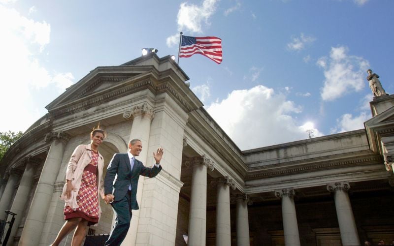May 23, 2011: First Lady Michelle Obama and US President Barack Obama in Dublin's College Green to address an open air public rally. (RollingNews.ie) May 23, 2011: First Lady Michelle Obama and US President Barack Obama in Dublin's College Green to address an open air public rally. (RollingNews.ie)