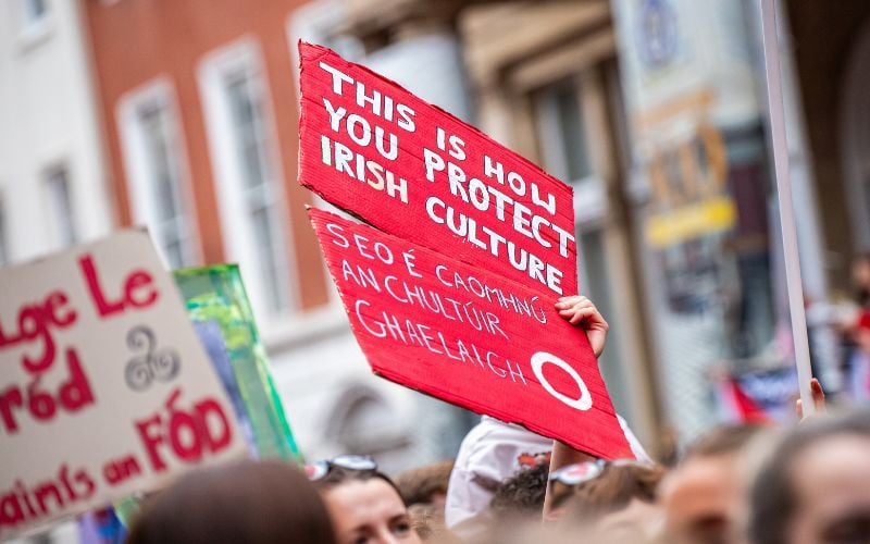 September 20, 2025: Scenes from CEARTA: The National Protest for the Irish Language and the Gaeltacht in Dublin. (Liam Murphy / Conradh na Gaeilge) September 20, 2025: Scenes from CEARTA: The National Protest for the Irish Language and the Gaeltacht in Dublin. (Liam Murphy / Conradh na Gaeilge)