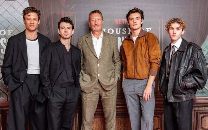 September 18, 2025: (L to R) James Norton, Anthony Boyle, Steven Knight, Louis Partridge and Fionn O'Shea attend the Special Screening of Netflix's 'House of Guinness', at the Lighthouse Cinema, Dublin. (Andres Poveda/StillMoving.Net for Netflix) September 18, 2025: (L to R) James Norton, Anthony Boyle, Steven Knight, Louis Partridge and Fionn O'Shea attend the Special Screening of Netflix's 'House of Guinness', at the Lighthouse Cinema, Dublin. (Andres Poveda/StillMoving.Net for Netflix)