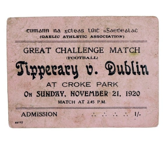 Match ticket for Bloody Sunday.