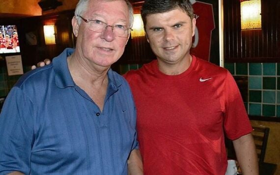 Former Manchester United Manager, Alex Ferguson and Kevin Grogan. Former Manchester United Manager, Alex Ferguson and Kevin Grogan.