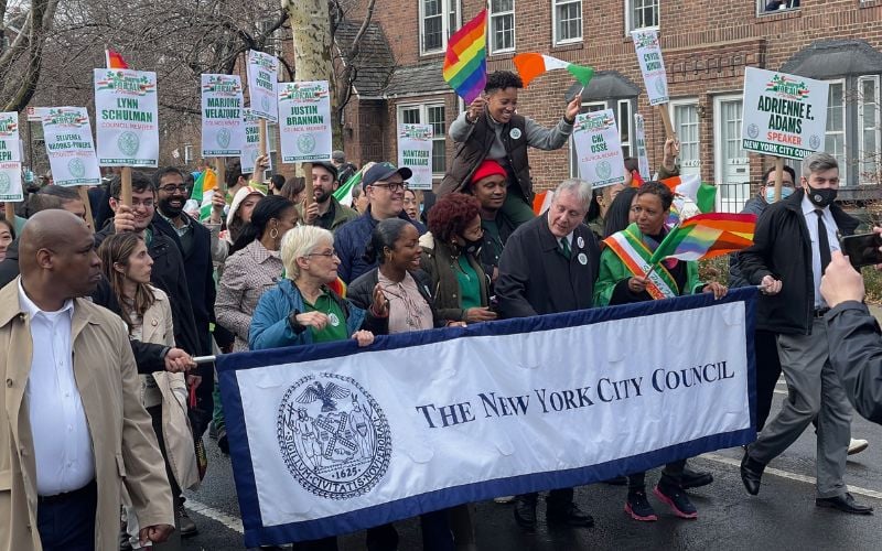 The New York City Council march in the St. Pat's For All Parade. The New York City Council march in the St. Pat's For All Parade.