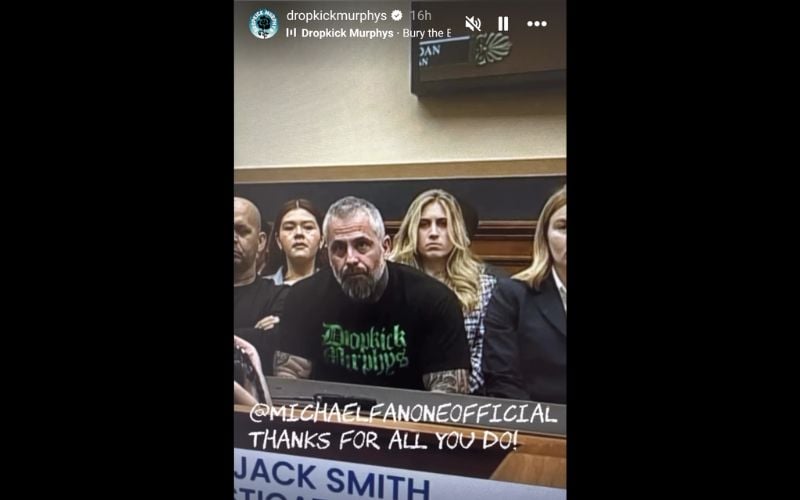 Dropkick Murphys' Instagram story with Michael Fanone from January 22. Dropkick Murphys' Instagram story with Michael Fanone from January 22.