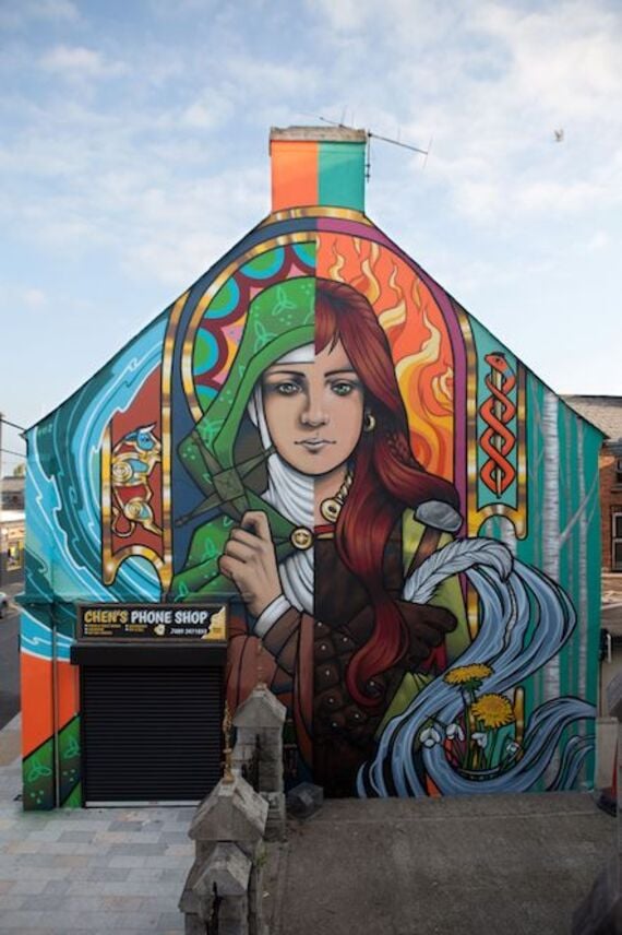 Brigid of Faughart mural by Friz, Dundalk, Co. Louth (Dundalk Town)