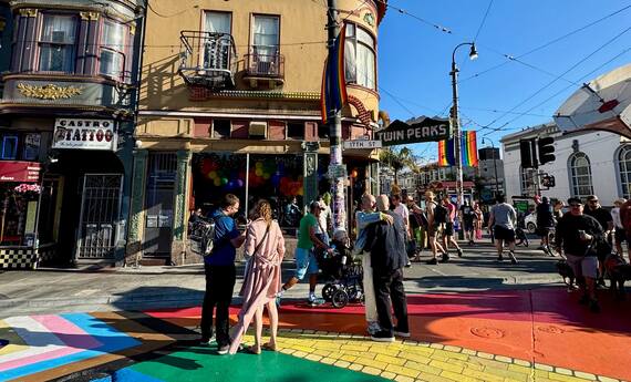 The welcoming to all Castro district is the most famous LGBT neighborhood in the world. The welcoming to all Castro district is the most famous LGBT neighborhood in the world.