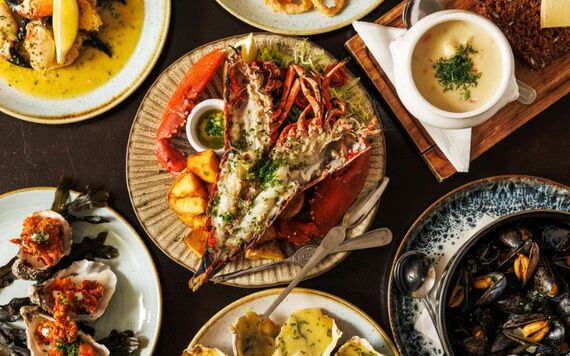 A display of seafood at Linnane's Lobster Bar, The Burren, Co Clare.