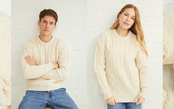 The Newgrange style of knit at the Aran Woolen Mills.