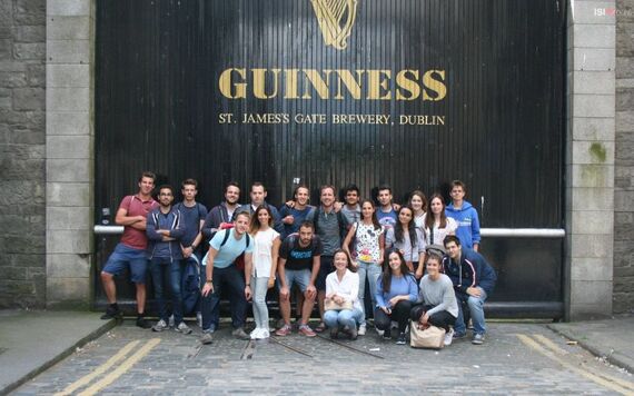 A DeBolt Unlimited tour group visits the Guinness Storehouse in Dublin.