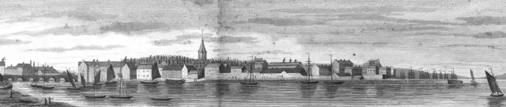   Historic engraving of Galway from Hardiman’s History of Galway.