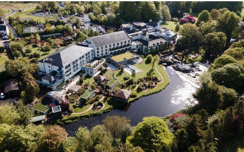 An aerial shot of Galgorm, County Antrim.