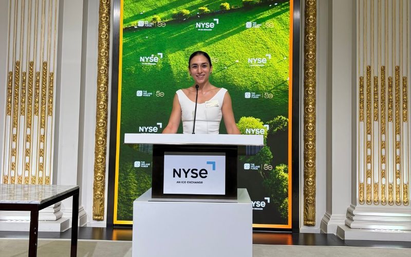 Tania Sheikh at the New York Stock Exchange. Tania Sheikh at the New York Stock Exchange.