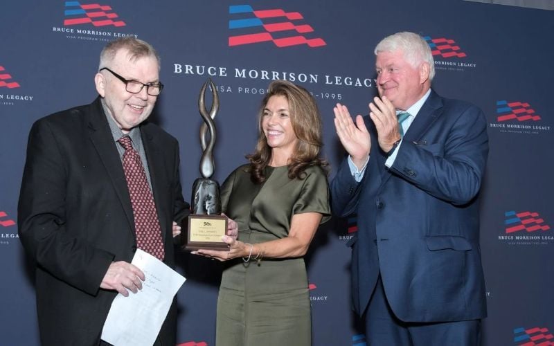 Niall O'Dowd accept his away from the Morrison Legacy Foundation. Niall O'Dowd accept his away from the Morrison Legacy Foundation.