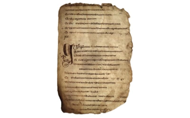  Page from the Cathach (Psalter of St. Columbcille).