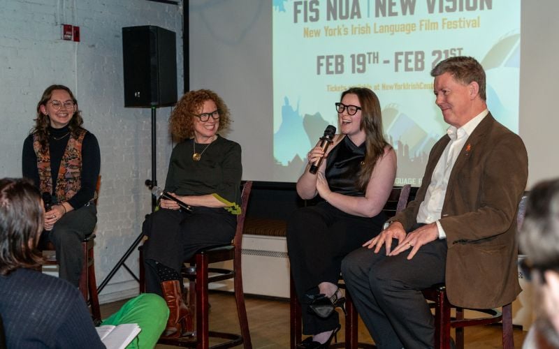 Fis Nua Festival Panelists: Pearl Sweeney, Aideen Kane, Vivienne Sayers O'Callaghan, and Brian ÓBroin. (Niamh Griffin) Fis Nua Festival Panelists: Pearl Sweeney, Aideen Kane, Vivienne Sayers O'Callaghan, and Brian ÓBroin. (Niamh Griffin)