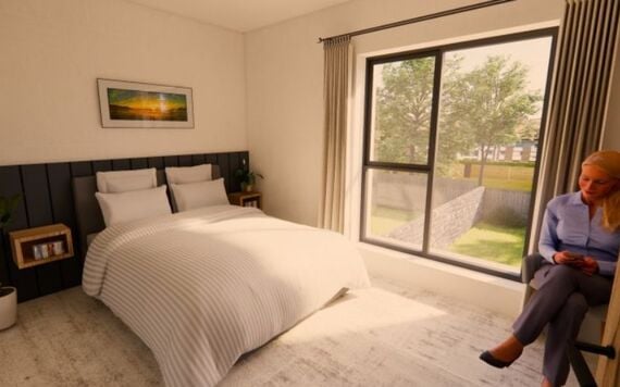 Inside the house, the main bedroom.