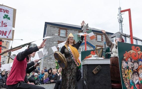 A "lovely girl" on a Sligo St. Patrick's Day Parade float.