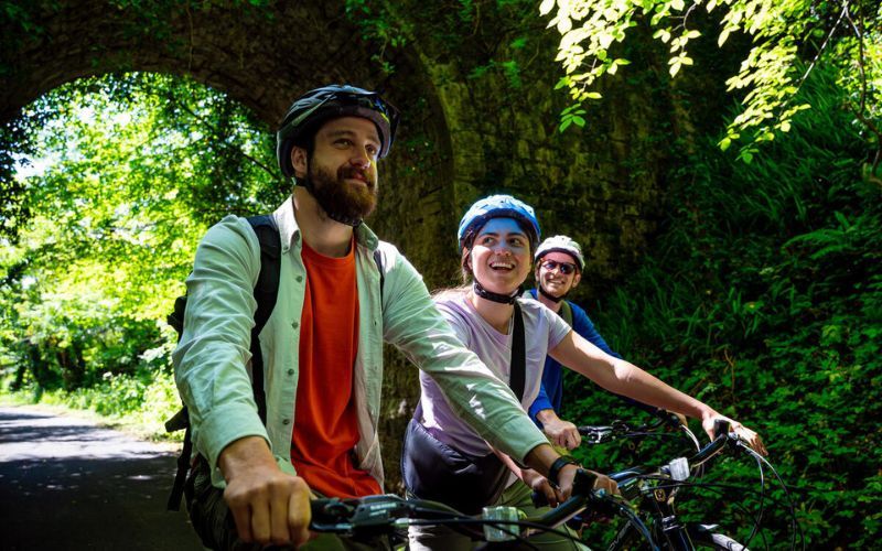 Cycling the Great Western Greenway, in Westport, County Mayo.