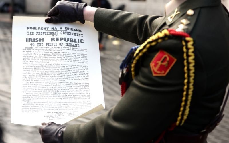 The 1916 Proclamation of the Irish Republic was read outside the GPO in Dublin. The 1916 Proclamation of the Irish Republic was read outside the GPO in Dublin.
