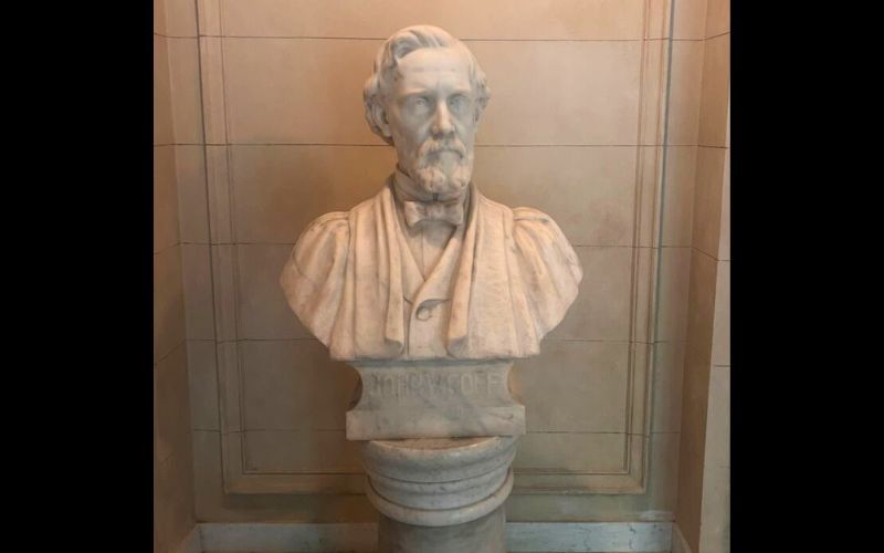 Marble portrait bust of John W. Goff by William Ordway Partridge, American, 1861-1930. (AIHS Collections)