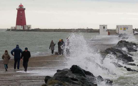 February 2, 2026: Scenes near Poolbeg Lighthouse in Dublin after Storm Chandra brought high winds and heavy rain across Ireland. (RollingNews.ie)