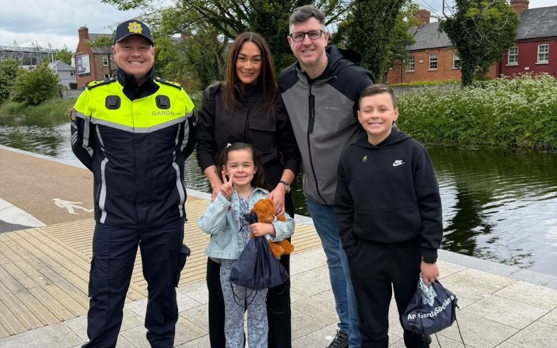 Sergeant Daniel Eccles, based at Pearse Street station, with Livie’s family.