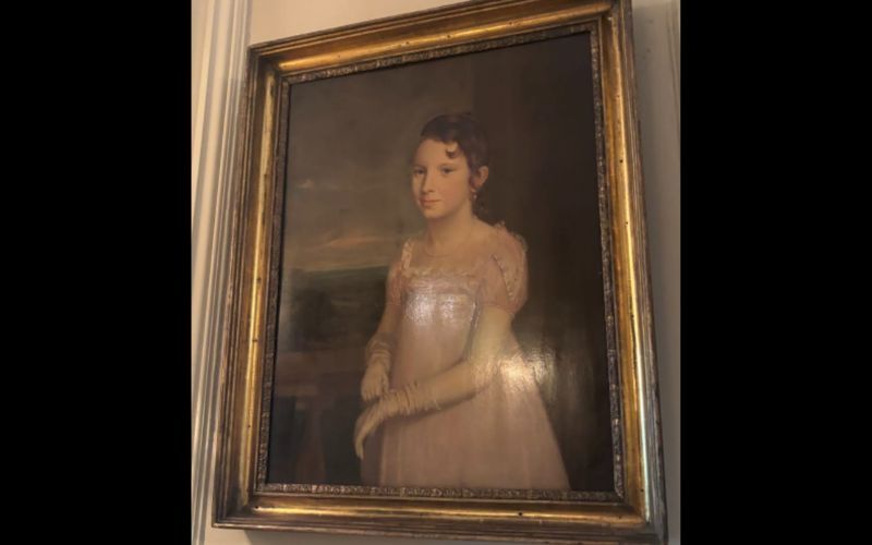 Portrait of William James MacNeven’s Niece, anonymous artist, American School, 19th ct., Oil on panel, 27x21in. (AIHS)