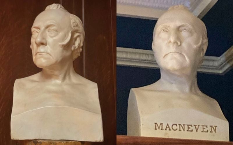 Two portrait busts of William James MacNeven. (AIHS)
