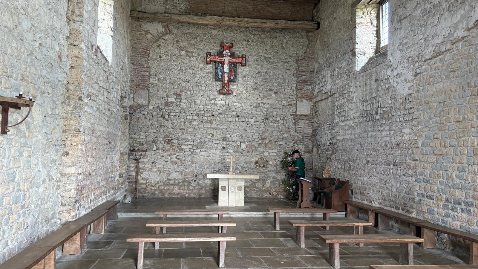 Alter with stones from Iona, Lindisfarne