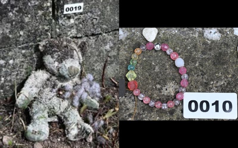 Items catalogued from the memorial garden. (ODAIT)