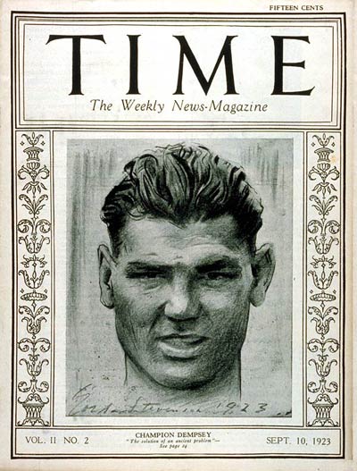 Dempsey from the cover of Time Magazine, September 1923.