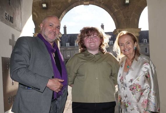 Colum McCann; Zara Meadows, The inaugural Ireland Funds Loretta Brennan Glucksman Literary Awardee; and Loretta Brennan Glucksman. (Credit: Aengus McMahon)